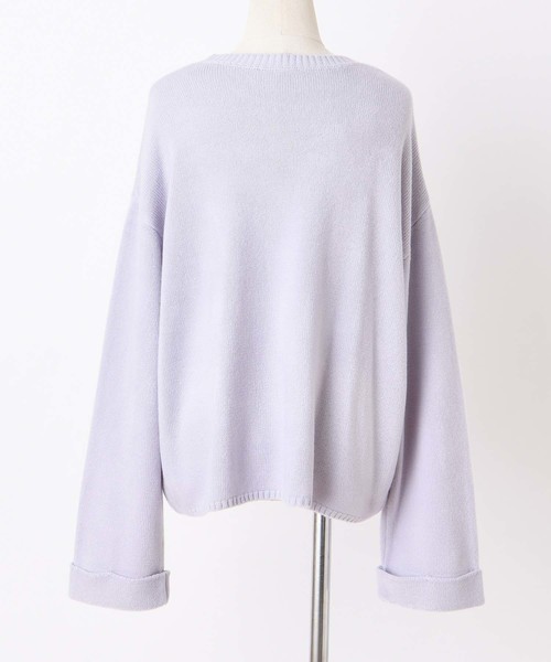 one after another NICE CLAUP（ワンアフターアナザーナイスクラップ）の「ロゴ刺繍ニットプルオーバー（ニット/セーター・レディース・アイボリー/ブラック/ベージュ/ラベンダー/ピンク・FREE）」の9枚目の写真