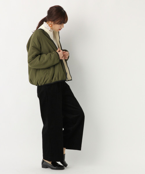 GLOBAL WORK（グローバルワーク）の「ボアリバーシブルブルゾン/814403（ブルゾン・レディース・オフホワイト/ブラック・MEDIUM/LARGE）」の5枚目の写真