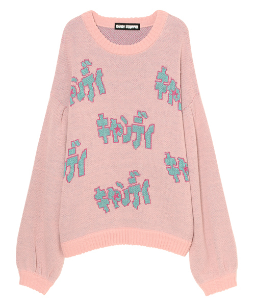 Candy Stripper(キャンディストリッパー)の「FANCY LOGO ニット(ニット/セーター・レディース・ブラック/ピンク/グリーン・2)」の3枚目の写真