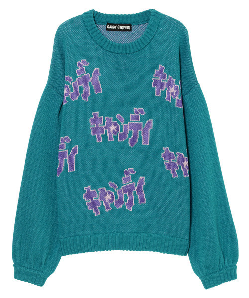 Candy Stripper(キャンディストリッパー)の「FANCY LOGO ニット(ニット/セーター・レディース・ブラック/ピンク/グリーン・2)」の2枚目の写真