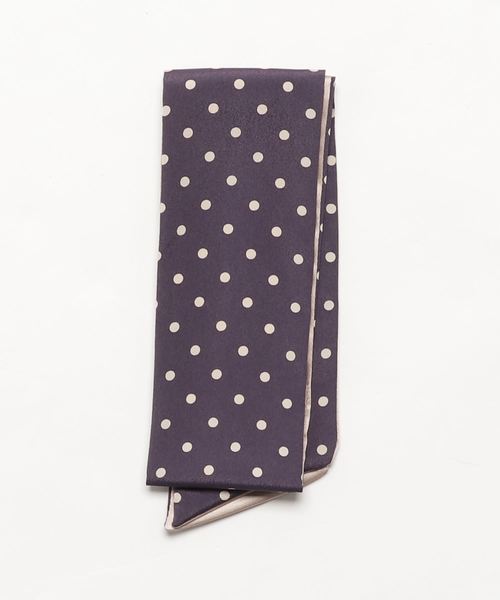 flower（フラワー）の「ドットツイリースカーフ（ストール/ショール・レディース・ネイビー/ブラウン・FREE）」の2枚目の写真