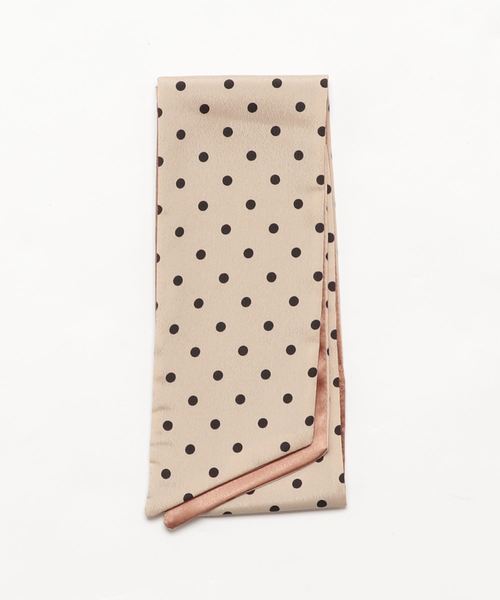 flower（フラワー）の「ドットツイリースカーフ（ストール/ショール・レディース・ネイビー/ブラウン・FREE）」の3枚目の写真