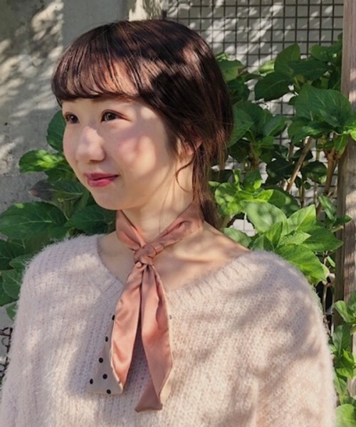 flower（フラワー）の「ドットツイリースカーフ（ストール/ショール・レディース・ネイビー/ブラウン・FREE）」の9枚目の写真