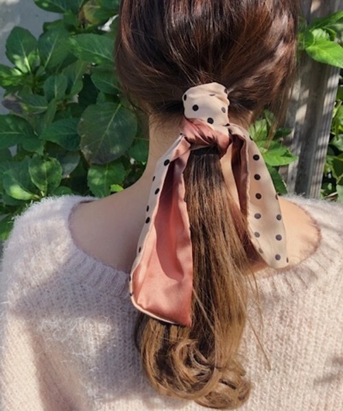 flower（フラワー）の「ドットツイリースカーフ（ストール/ショール・レディース・ネイビー/ブラウン・FREE）」の8枚目の写真