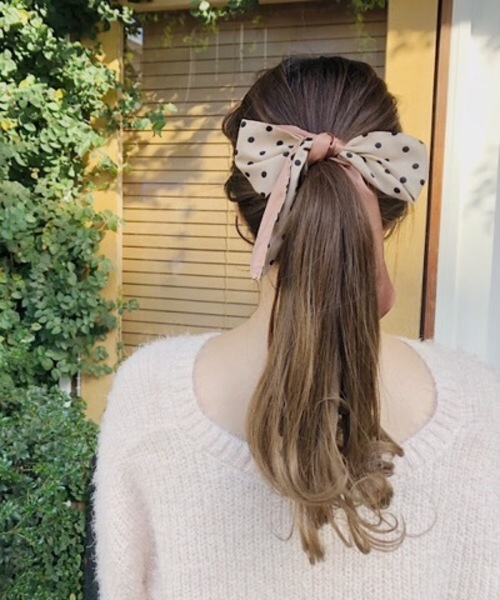 flower（フラワー）の「ドットツイリースカーフ（ストール/ショール・レディース・ネイビー/ブラウン・FREE）」の5枚目の写真