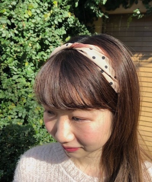 flower（フラワー）の「ドットツイリースカーフ（ストール/ショール・レディース・ネイビー/ブラウン・FREE）」の6枚目の写真