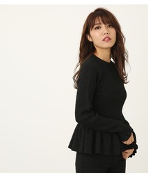 rienda（リエンダ）の「ペプラムリブラメKnit トップス（ニット