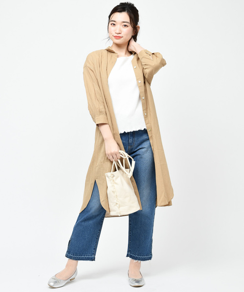 DISCOAT（ディスコート）の「フリンジ巾着バッグ（ショルダーバッグ・レディース・アイボリー/ホワイト系その他/ブラック・FREE）」の6枚目の写真