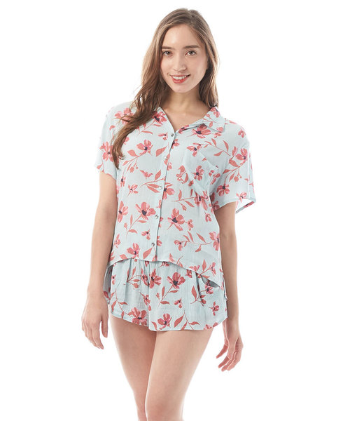 BILLABONG（ビラボン）の「BILLABONG レディース  ROLL CALL 半袖シャツ/ビラボン  総柄（シャツ/ブラウス・レディース・ライトブルー/マスタード・SMALL）」の6枚目の写真
