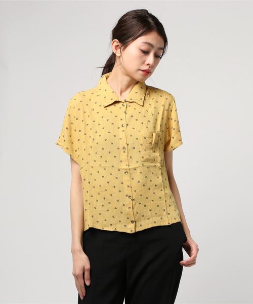 BILLABONG（ビラボン）の「BILLABONG レディース  ROLL CALL 半袖シャツ/ビラボン  総柄（シャツ/ブラウス・レディース・ライトブルー/マスタード・SMALL）」の13枚目の写真