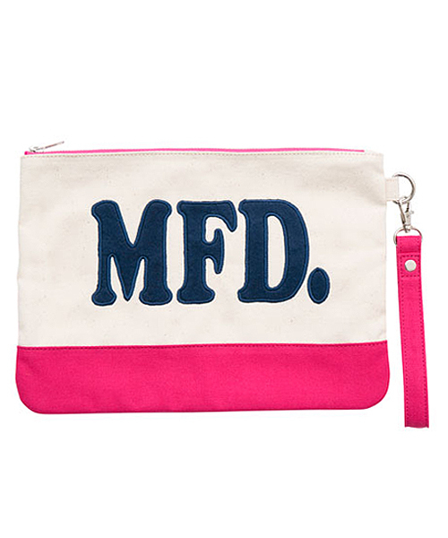 MILKFED.（ミルクフェド）の「BI COLOR CLUTCH BAG　（クラッチバッグ/MFD.ワッペン/バイカラー）（クラッチバッグ・レディース・ブラック/ネイビー/ピンク・ONESIZE）」の3枚目の写真