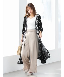 フラワー刺繍ロングガウン