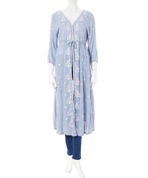 fifth（フィフス）の「フラワー刺繍ロングガウン（カーディガン/ボレロ・レディース・ホワイト/ブラック/サックスブルー・MEDIUM）」の15枚目の写真