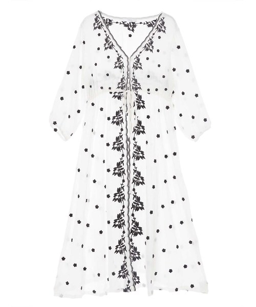 fifth（フィフス）の「フラワー刺繍ロングガウン（カーディガン/ボレロ・レディース・ホワイト/ブラック/サックスブルー・MEDIUM）」の14枚目の写真