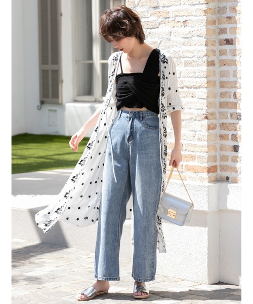 fifth（フィフス）の「フラワー刺繍ロングガウン（カーディガン/ボレロ・レディース・ホワイト/ブラック/サックスブルー・MEDIUM）」の18枚目の写真