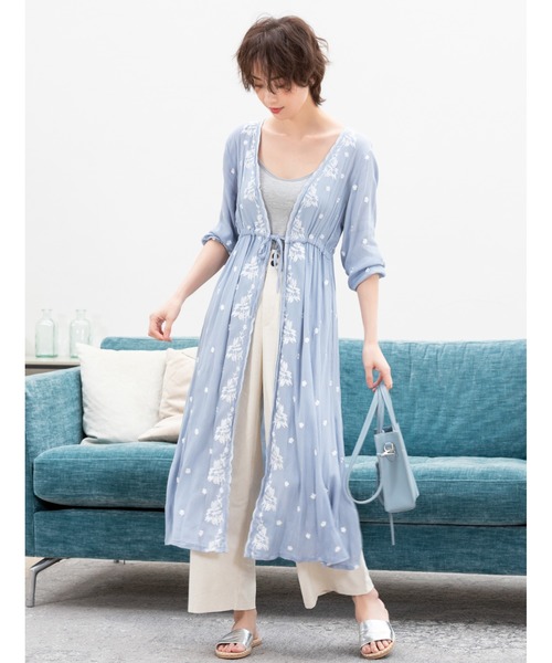 fifth（フィフス）の「フラワー刺繍ロングガウン（カーディガン/ボレロ・レディース・ホワイト/ブラック/サックスブルー・MEDIUM）」の19枚目の写真