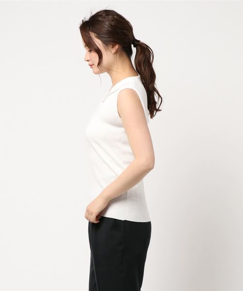 N.(N. Natural Beauty Basic)(エヌエヌナチュラルビューティーベーシック)の「セーラーカラーニット(ニット/セーター・レディース・ホワイト/ネイビー/グリーン・MEDIUM)」の6枚目の写真