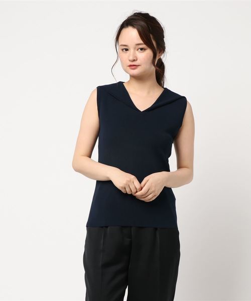 N.(N. Natural Beauty Basic)(エヌエヌナチュラルビューティーベーシック)の「セーラーカラーニット(ニット/セーター・レディース・ホワイト/ネイビー/グリーン・MEDIUM)」の9枚目の写真
