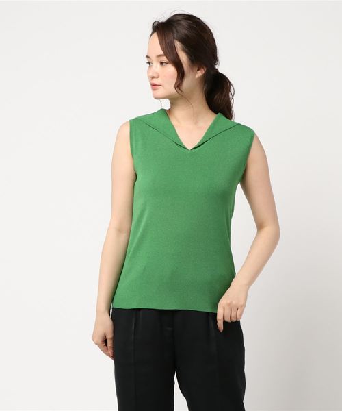 N.(N. Natural Beauty Basic)(エヌエヌナチュラルビューティーベーシック)の「セーラーカラーニット(ニット/セーター・レディース・ホワイト/ネイビー/グリーン・MEDIUM)」の17枚目の写真