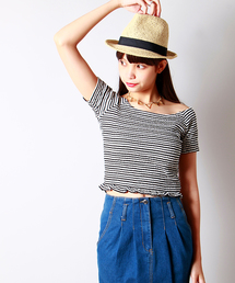 WEGO | WEGO/ボーダーオフショルダーTシャツ(Tシャツ/カットソー)