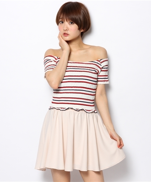 WEGO（ウィゴー）の「WEGO/ボーダーオフショルダーTシャツ（Tシャツ/カットソー・レディース・ブラック/ブルー/トリコロール/その他1/レッド・FREE）」の21枚目の写真