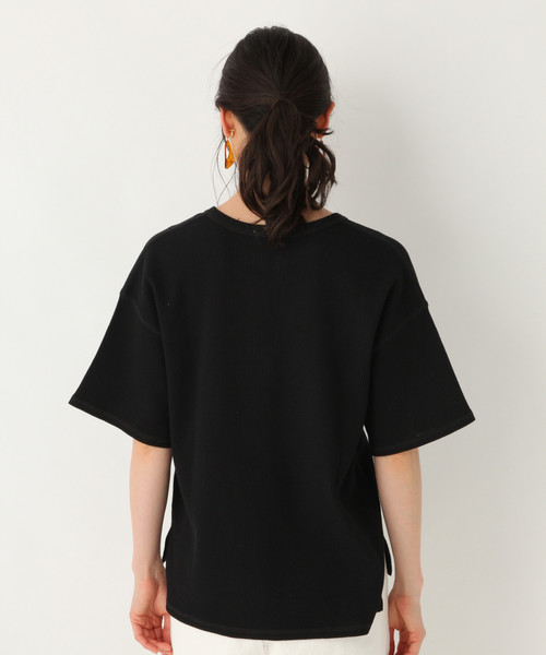 GLOBAL WORK（グローバルワーク）の「ワッフルキーネック半袖/834726（Tシャツ/カットソー・レディース・ブラック/オフホワイト/その他/キャメル・MEDIUM/LARGE）」の10枚目の写真