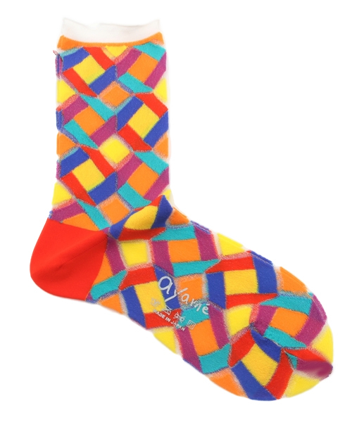 Ray BEAMS(レイビームス)の「ayame / カレイドスコープ ソックス(ソックス/靴下・レディース・グレー/レッド・ONE SIZE)」の1枚目の写真