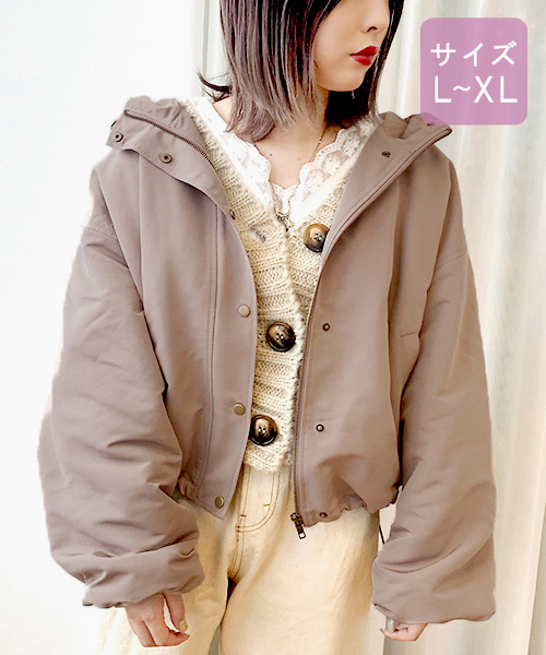 apres jour（アプレジュール）の「【大きいサイズ】ボアライナー付き袖ボリューム2WAYマウンテンパーカー【ZOZOTOWN限定アイテム】19AW★（マウンテンパーカー・レディース・ブラック/ベージュ/アイボリー/モカ・X-LARGE）」の5枚目の写真