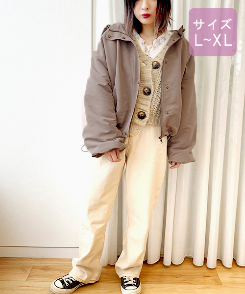 apres jour（アプレジュール）の「【大きいサイズ】ボアライナー付き袖ボリューム2WAYマウンテンパーカー【ZOZOTOWN限定アイテム】19AW★（マウンテンパーカー・レディース・ブラック/ベージュ/アイボリー/モカ・X-LARGE）」の12枚目の写真