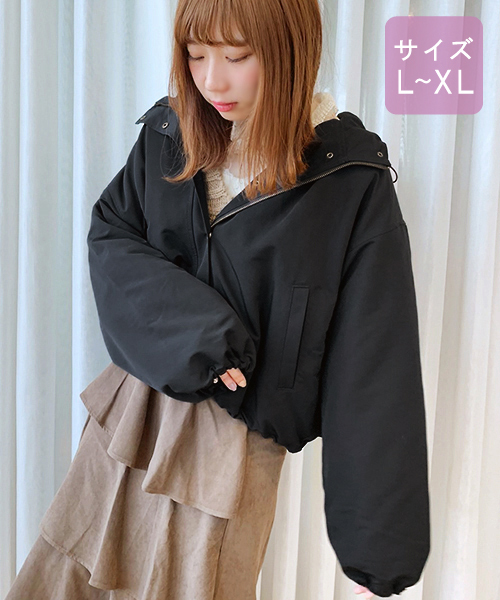 apres jour（アプレジュール）の「【大きいサイズ】ボアライナー付き袖ボリューム2WAYマウンテンパーカー【ZOZOTOWN限定アイテム】19AW★（マウンテンパーカー・レディース・ブラック/ベージュ/アイボリー/モカ・X-LARGE）」の21枚目の写真