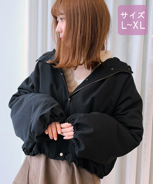 apres jour（アプレジュール）の「【大きいサイズ】ボアライナー付き袖ボリューム2WAYマウンテンパーカー【ZOZOTOWN限定アイテム】19AW★（マウンテンパーカー・レディース・ブラック/ベージュ/アイボリー/モカ・X-LARGE）」の22枚目の写真