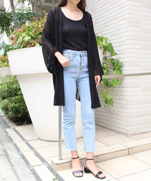 MODE ROBE（モードローブ）の「ニットキャミ＆カーデセット（タンクトップ・レディース・アイボリー/ブラック/ベージュ/ブラウン・FREE）」の15枚目の写真