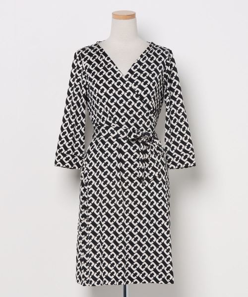 セール ブランド古着 幾何学柄7分袖ワンピース ワンピース Diane Von Furstenberg ダイアンフォンファステンバーグ のファッション通販 Zozoused