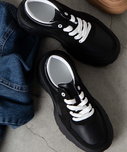 WEGO（ウィゴー）の「WEGO/ボリュームソールスニーカー（スニーカー・レディース・ベージュ/ホワイト/ブラック・MEDIUM/LARGE）」の3枚目の写真