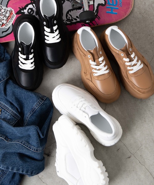 WEGO（ウィゴー）の「WEGO/ボリュームソールスニーカー（スニーカー・レディース・ベージュ/ホワイト/ブラック・MEDIUM/LARGE）」の11枚目の写真