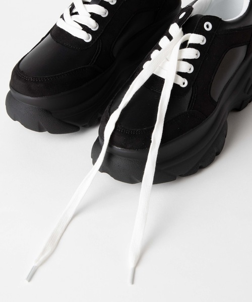 WEGO（ウィゴー）の「WEGO/ボリュームソールスニーカー（スニーカー・レディース・ベージュ/ホワイト/ブラック・MEDIUM/LARGE）」の5枚目の写真