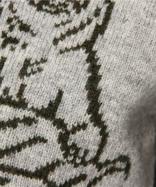 BEAMS BOY(ビームスボーイ)の「BEAMS BOY / 7ゲージ BOYジャカード クルーネック(ニット/セーター・レディース・グレー/オレンジ・ONE SIZE)」の7枚目の写真