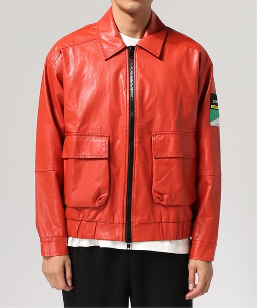short red leather jacket