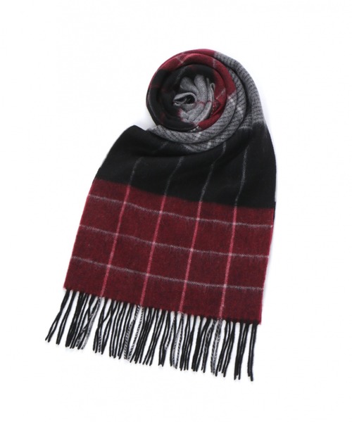 LAKOLE（ラコレ）の「ヨーロピアンチェックマフラー / LAKOLE（マフラー・メンズ・ブラウン/レッド/ブルー・FREE）」の4枚目の写真