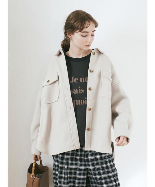 earth music&ecology(アースミュージックアンドエコロジー)の「CPOシャツアウター*(その他アウター・レディース・ベージュ/レッド系その他/ホワイト系その他2・FREE)」の5枚目の写真