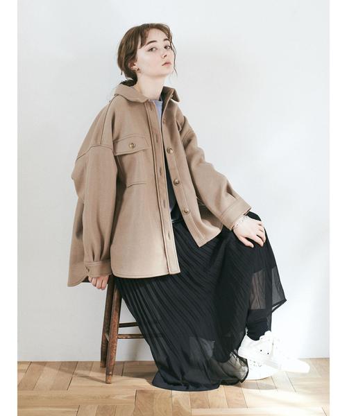 earth music&ecology(アースミュージックアンドエコロジー)の「CPOシャツアウター*(その他アウター・レディース・ベージュ/レッド系その他/ホワイト系その他2・FREE)」の8枚目の写真