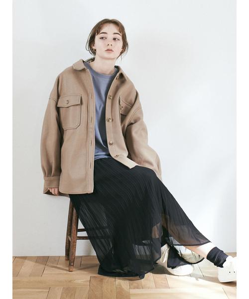 earth music&ecology(アースミュージックアンドエコロジー)の「CPOシャツアウター*(その他アウター・レディース・ベージュ/レッド系その他/ホワイト系その他2・FREE)」の9枚目の写真