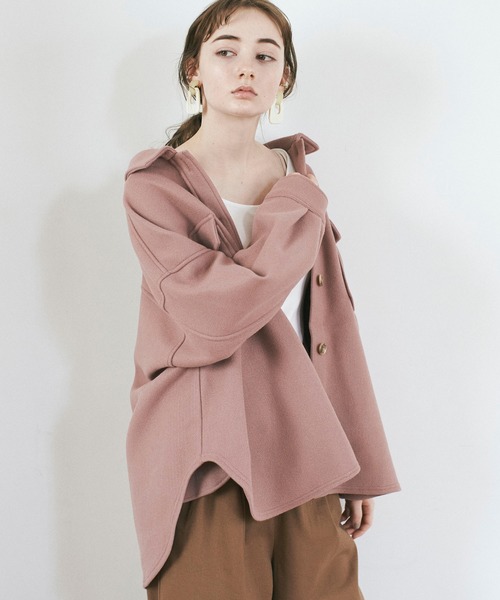 earth music&ecology(アースミュージックアンドエコロジー)の「CPOシャツアウター*(その他アウター・レディース・ベージュ/レッド系その他/ホワイト系その他2・FREE)」の1枚目の写真