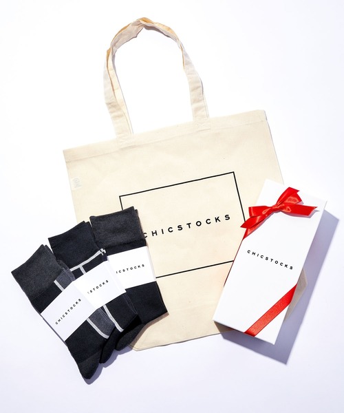 CHICSTOCKS(シックストックス)の「3足ギフトボックスセット (手提げ付き)(ソックス/靴下・メンズ・その他1/その他2/その他4/その他8/その他7/その他6/その他5・MEDIUM/LARGE/SMALL)」の3枚目の写真