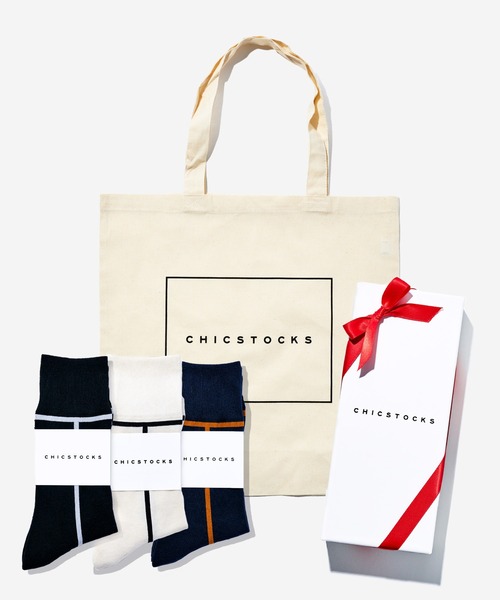 CHICSTOCKS(シックストックス)の「3足ギフトボックスセット (手提げ付き)(ソックス/靴下・メンズ・その他1/その他2/その他4/その他8/その他7/その他6/その他5・MEDIUM/LARGE/SMALL)」の4枚目の写真