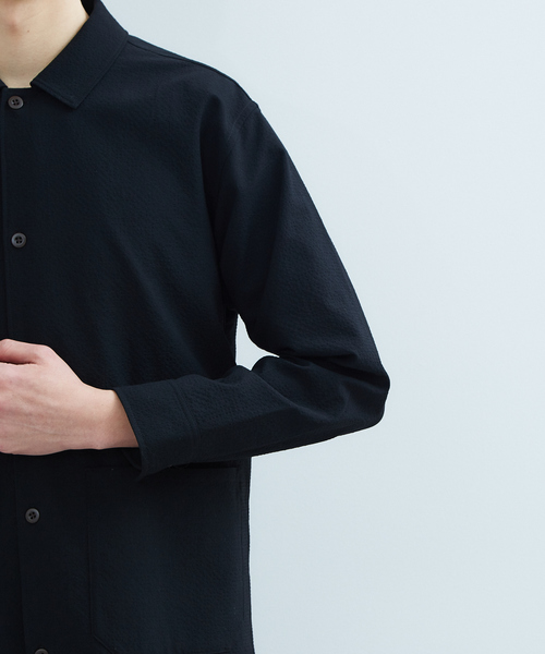 ABAHOUSE（アバハウス）の「ツイルサッカー　カバーオールシャツ（シャツ/ブラウス・メンズ・ブラック/ネイビー/ブラウン・44/46/48）」の9枚目の写真