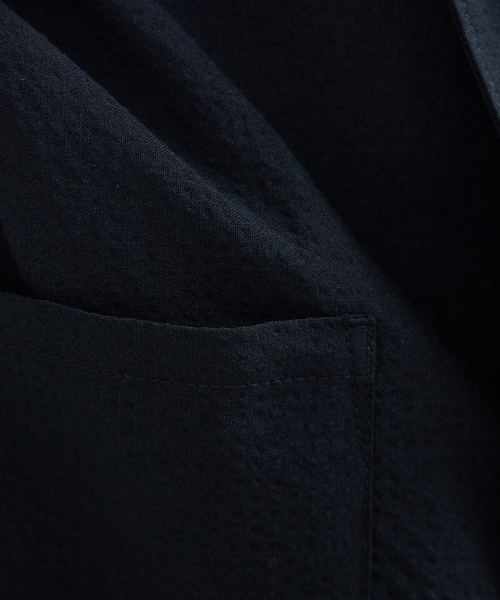 ABAHOUSE（アバハウス）の「ツイルサッカー　カバーオールシャツ（シャツ/ブラウス・メンズ・ブラック/ネイビー/ブラウン・44/46/48）」の14枚目の写真