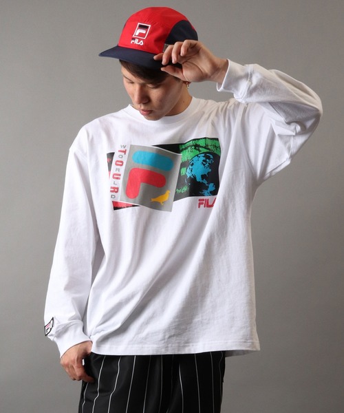 FILA HERITAGE（フィラヘリテージ）の「【FILA heritage × STAPLE】ダブルネーム ステイプルコラボ フロントオリジナルロゴプリント 長袖Tシャツ ロンT（Tシャツ/カットソー・メンズ・ブラック/ブラック系その他/ホワイト/ホワイト系その他・M/L/2XL/XL/S）」の2枚目の写真