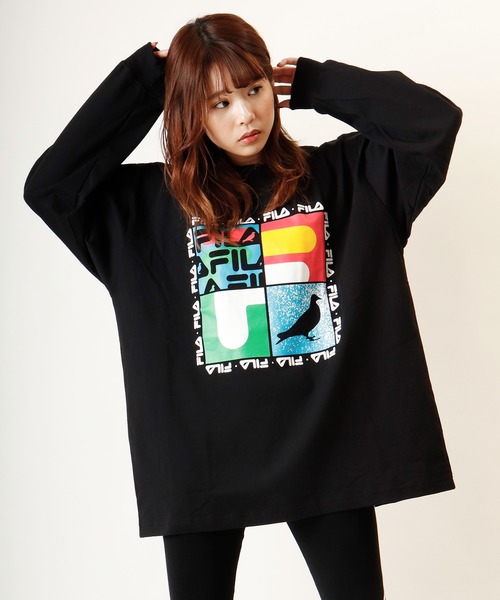 FILA HERITAGE（フィラヘリテージ）の「【FILA heritage × STAPLE】ダブルネーム ステイプルコラボ フロントオリジナルロゴプリント 長袖Tシャツ ロンT（Tシャツ/カットソー・メンズ・ブラック/ブラック系その他/ホワイト/ホワイト系その他・M/L/2XL/XL/S）」の3枚目の写真