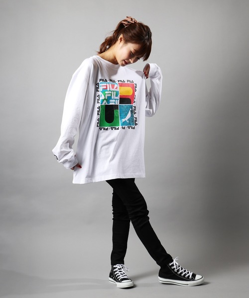 FILA HERITAGE（フィラヘリテージ）の「【FILA heritage × STAPLE】ダブルネーム ステイプルコラボ フロントオリジナルロゴプリント 長袖Tシャツ ロンT（Tシャツ/カットソー・メンズ・ブラック/ブラック系その他/ホワイト/ホワイト系その他・M/L/2XL/XL/S）」の7枚目の写真